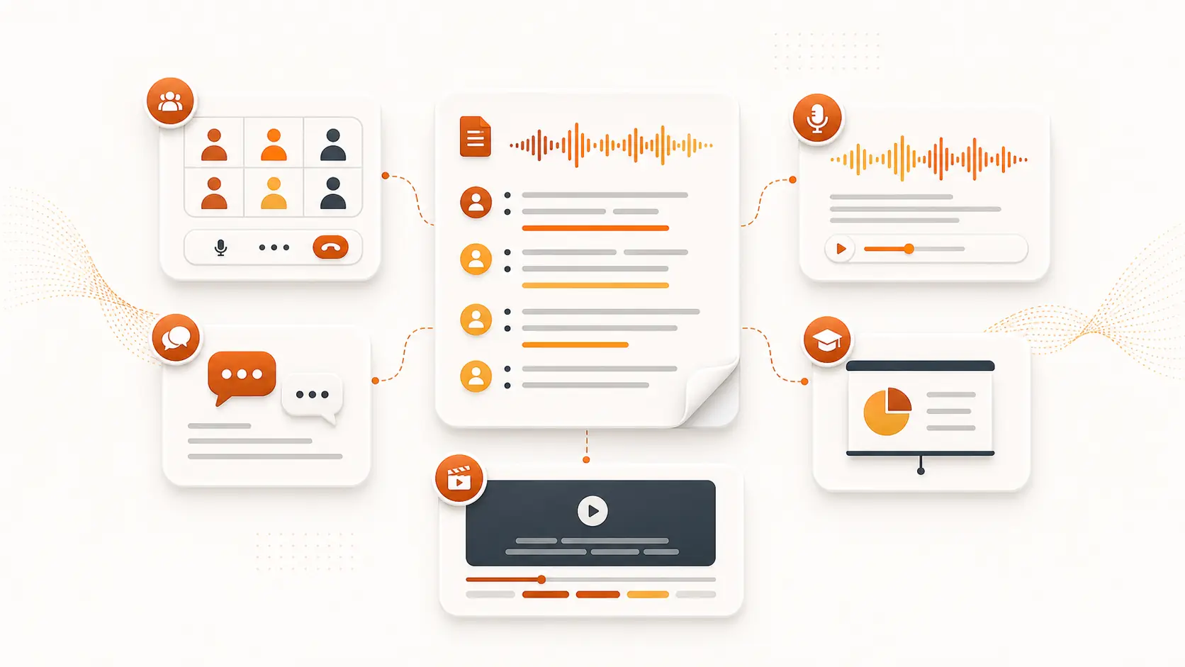 AI transcription use cases for meetings interviews podcasts lectures and captions